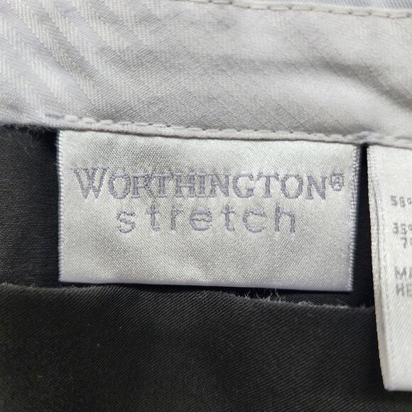Worthington Pants Women 18 Black High Rise Wide Flare Leg Trouser Stretch Office - Picture 4 of 11